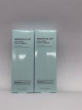 ( 2 Pack) GlobalBeautyCare Smooth & Lift Collagen Facial Serum - Light Aqua